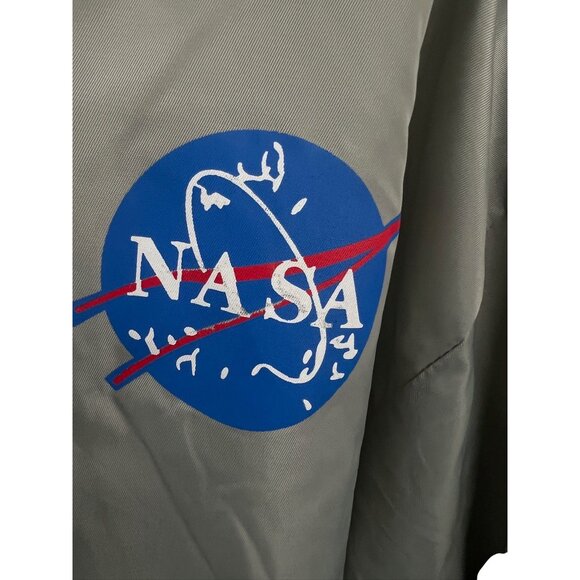 NASA Space Futuristic Gray Bomber Jacket With Patch & Logo Details For Unisex Li - Picture 3 of 15